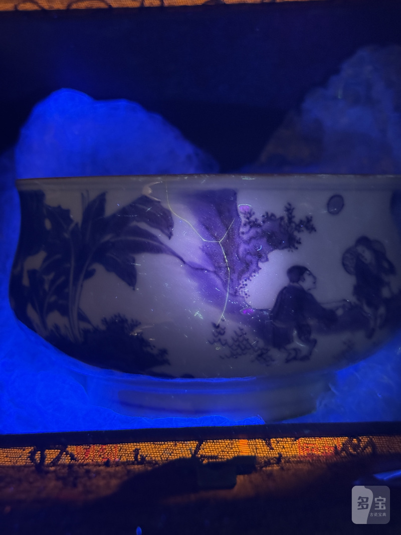 明崇祯 青花人物故事纹炉 - 图13